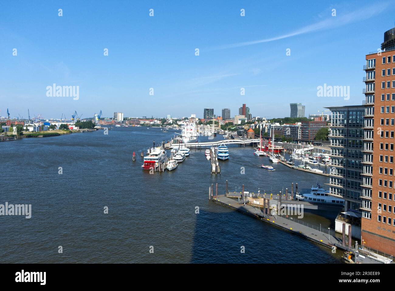 Hambourg, Ãœbersee-Landungsbrücke, Norderelbe, Niederhafen, Allemagne Banque D'Images