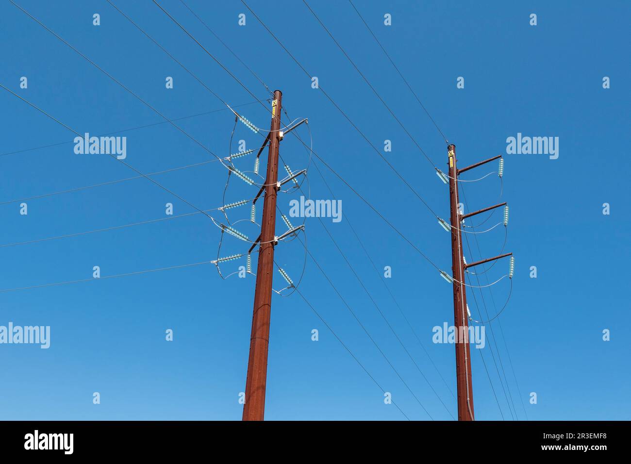Lignes électriques à haute tension, États-Unis Banque D'Images