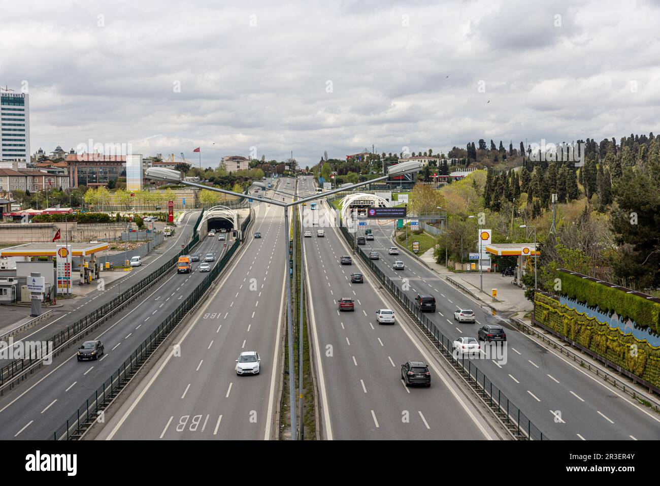 Istanbul, Turquie 23 avril 2023 ; projet de transition du tunnel eurasien (Eurasia Tuneli) ou du tube de la route du Bosphore d'Istanbul. Est un tunnel qui relie l'Asie Banque D'Images