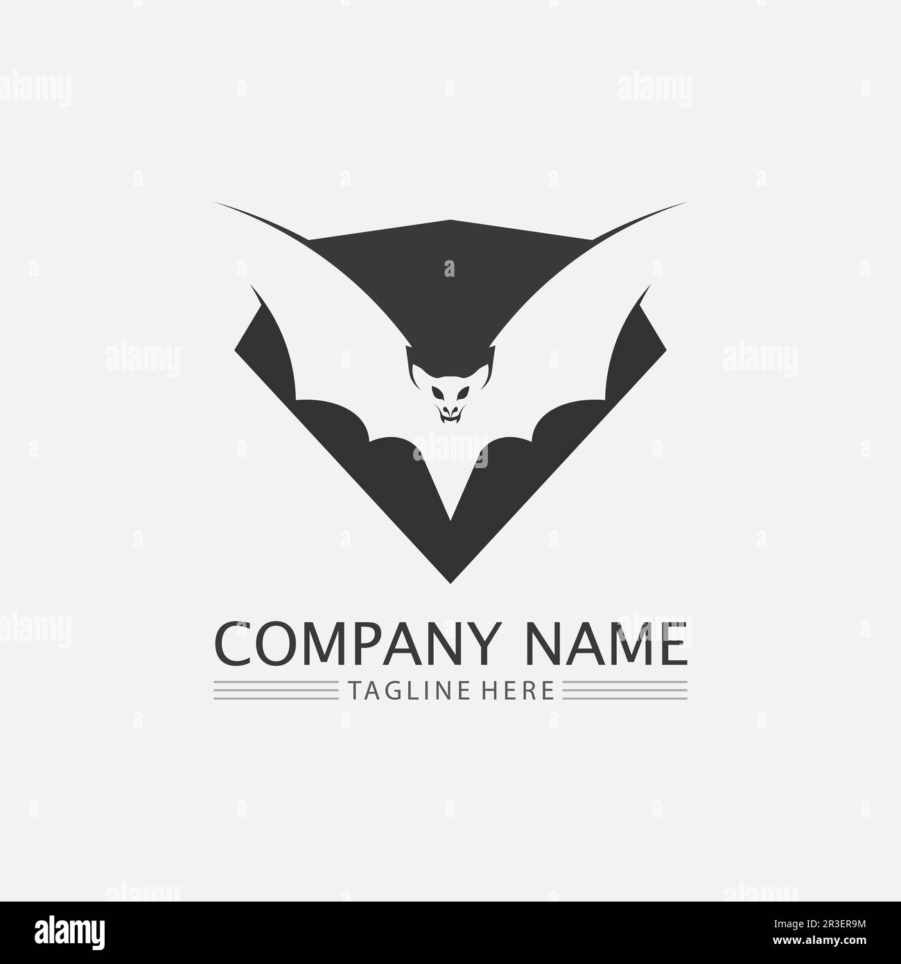 Logo de chauve-souris animal et vecteur, ailes, noir, halloween, vampire, gothique, illustration, icône de chauve-souris design Illustration de Vecteur