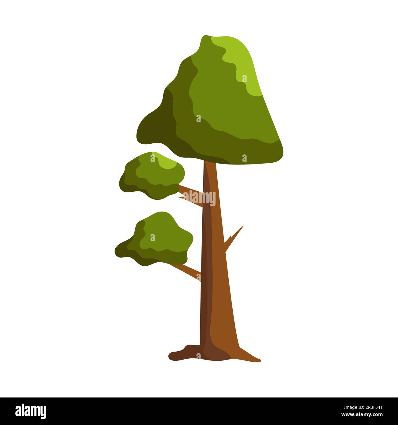 Arbre vert abstrait sur fond blanc - vecteur Banque D'Images