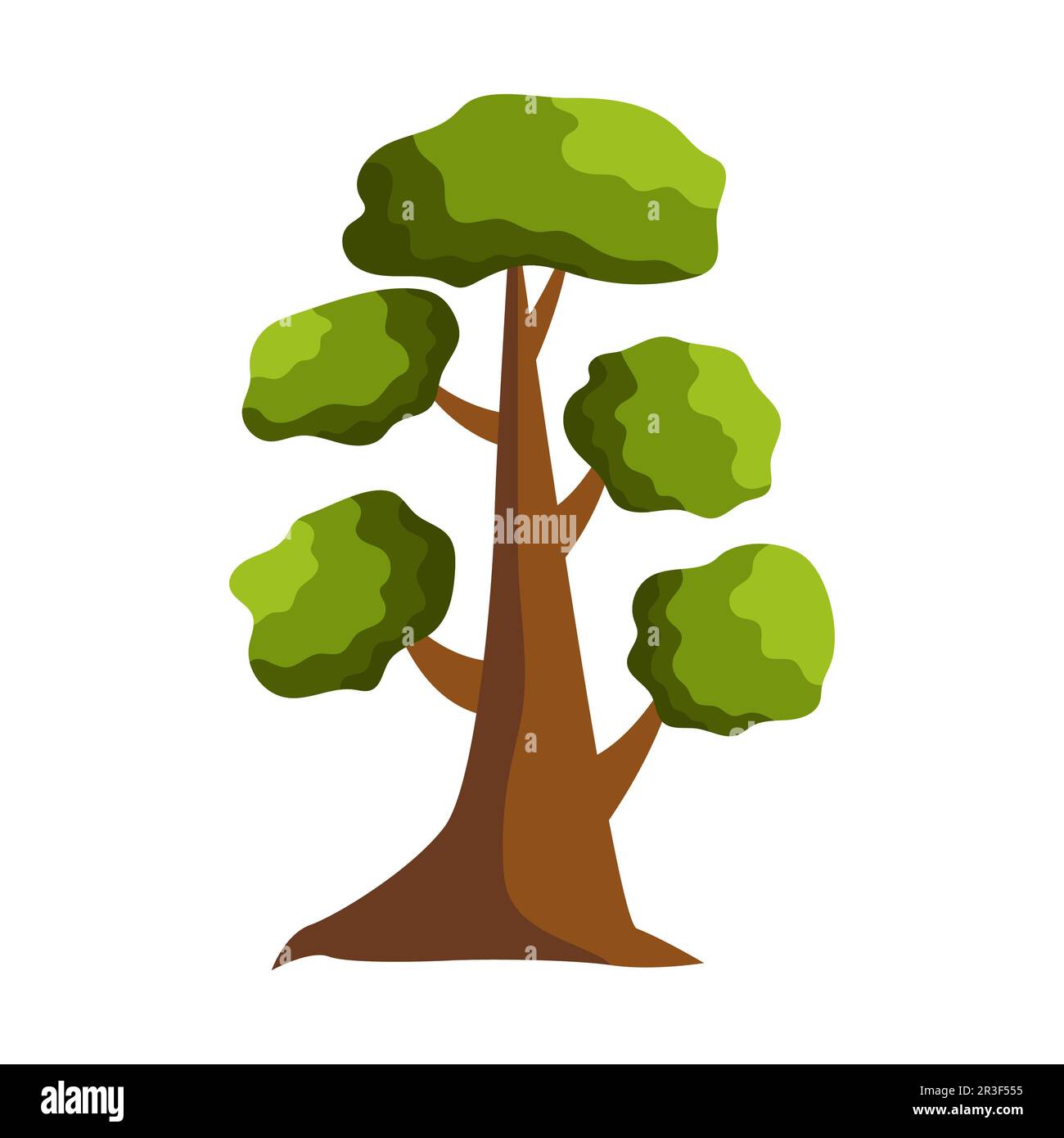 Arbre vert abstrait sur fond blanc - vecteur Banque D'Images