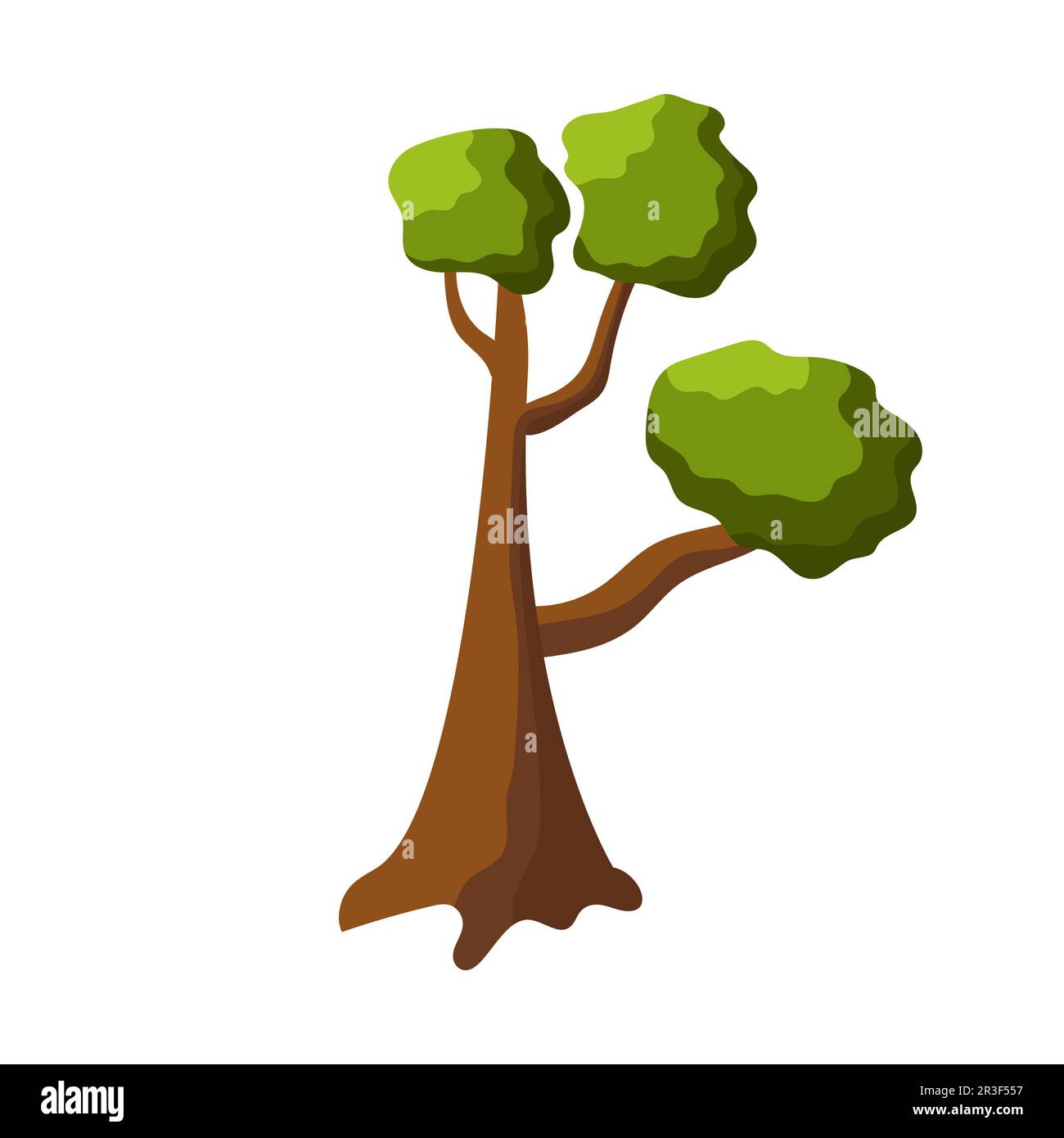 Arbre vert abstrait sur fond blanc - vecteur Banque D'Images