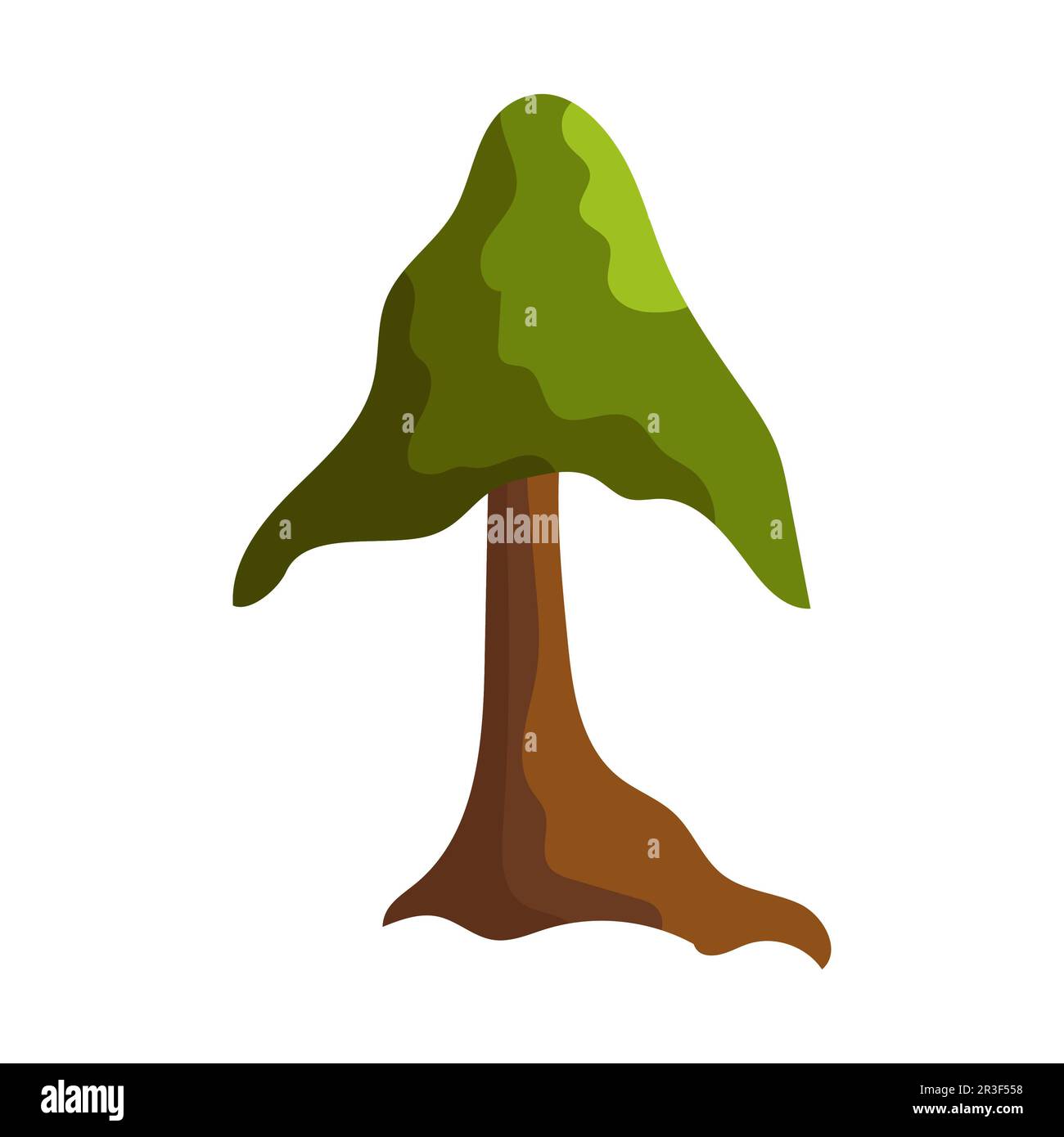 Arbre vert abstrait sur fond blanc - vecteur Banque D'Images