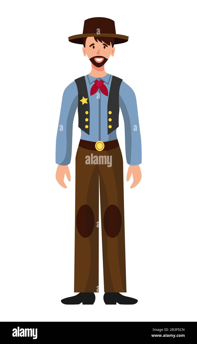 Homme en vêtements folkloriques festifs de cow-boy - Vector Banque D'Images