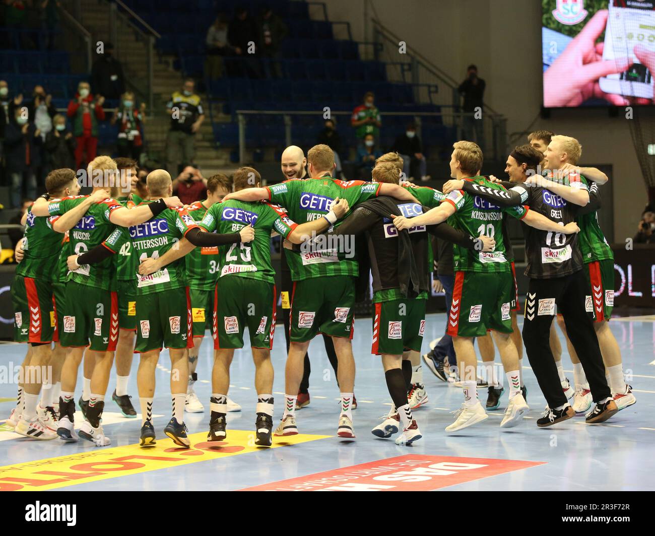 Playerss' Circle SC Magdeburg DHB Cup quarterfinales saison 2021-2022 SC Magdeburg - GWD Minden Banque D'Images