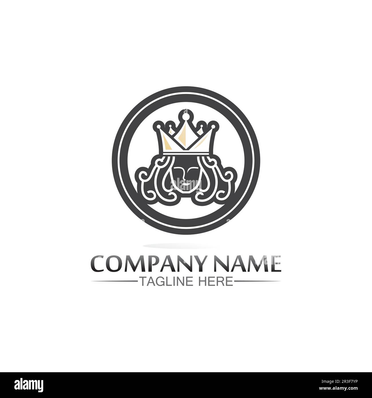 Logo King et Queen, princesse, modèle de logo Crown dessin d'illustration d'icône vectorielle Illustration de Vecteur