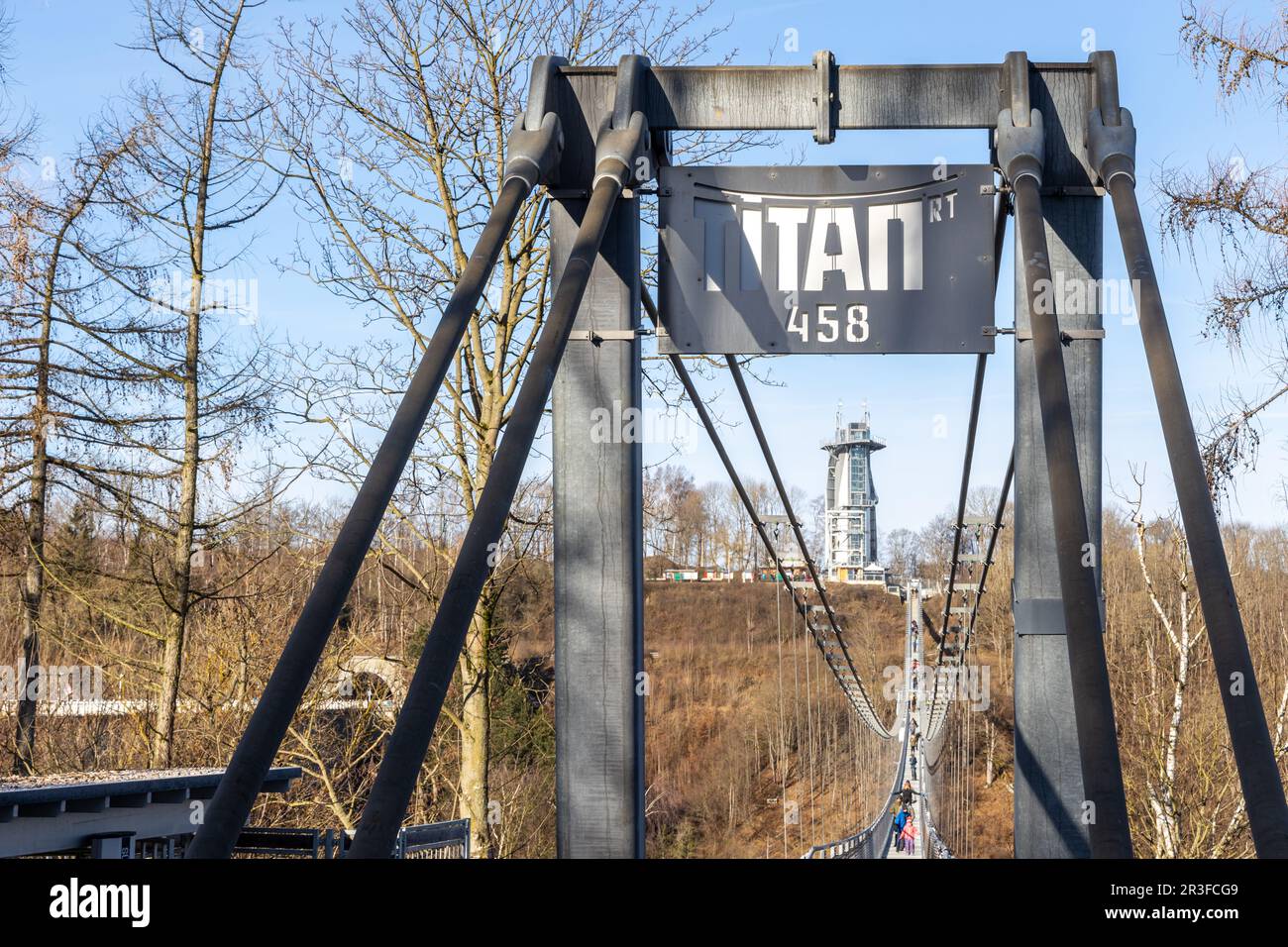 Pont de suspension titane RT Rappode résine barrage Banque D'Images