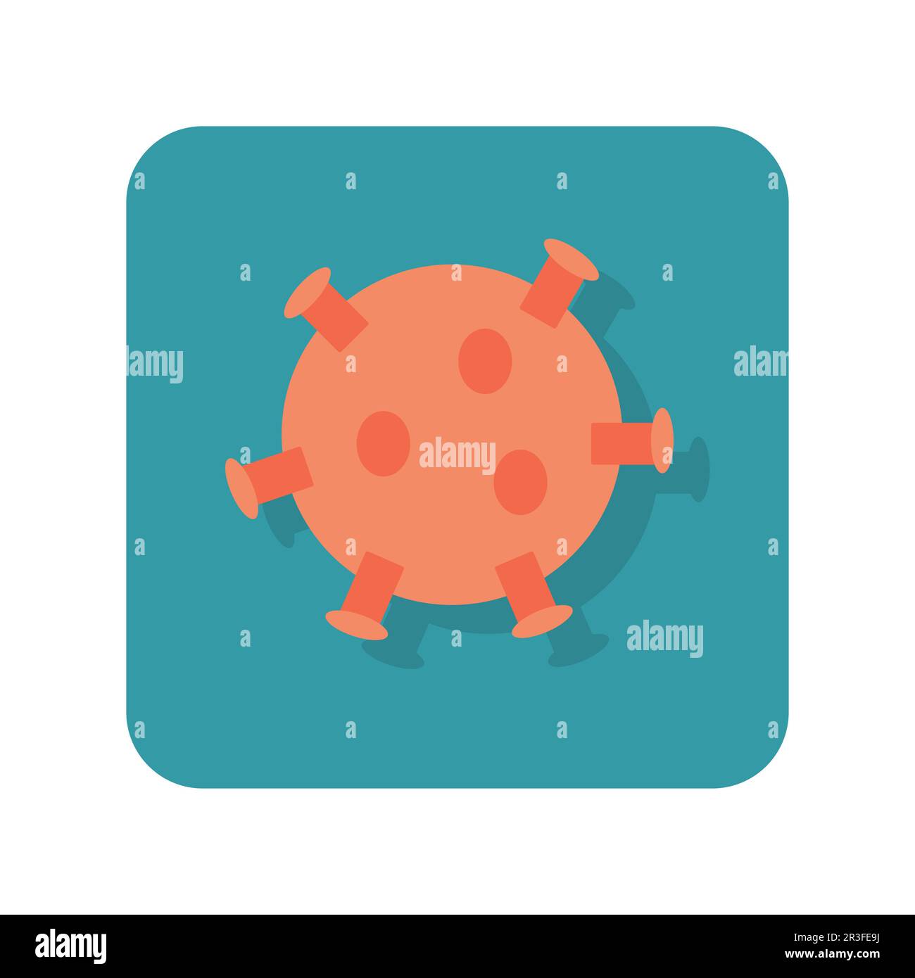 Résumé bouton bactérie covid icône sur fond blanc - vecteur Banque D'Images