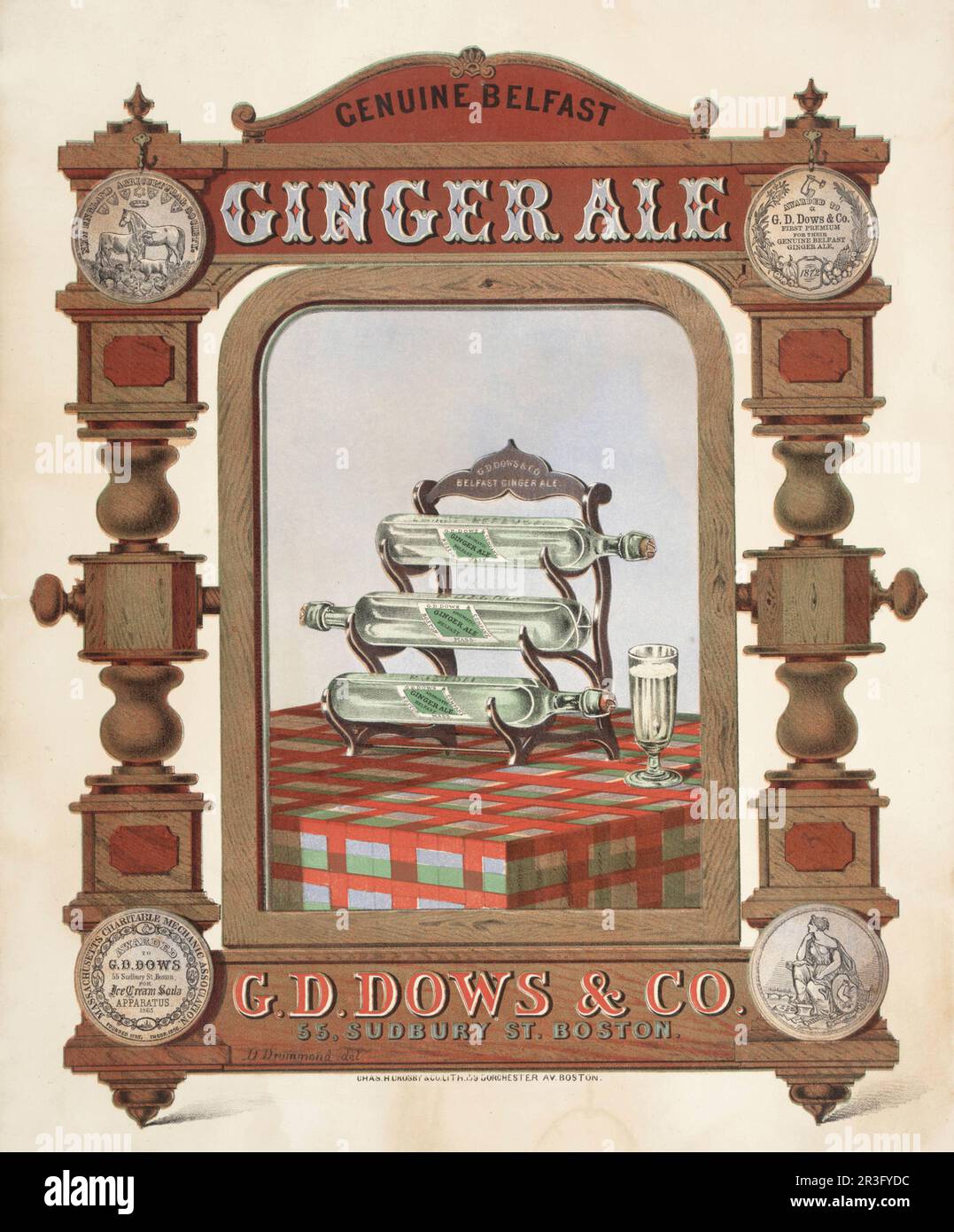 Publicité vintage pour Belfast Ginger Ale. Banque D'Images