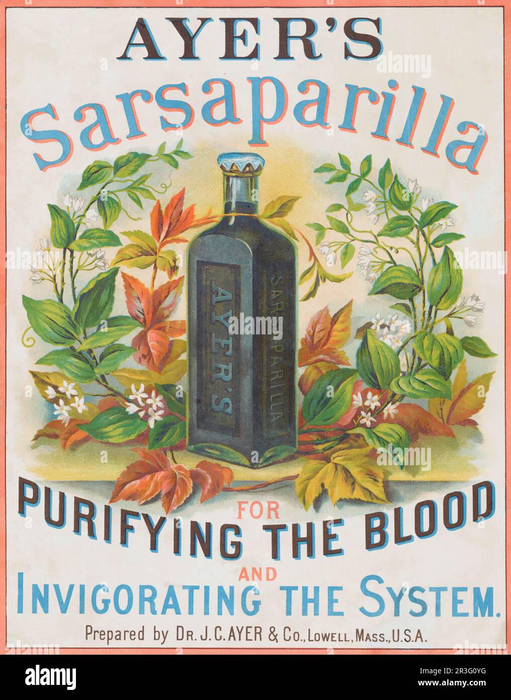 Publicité vintage pour Ayer's Sarsaparilla. Banque D'Images