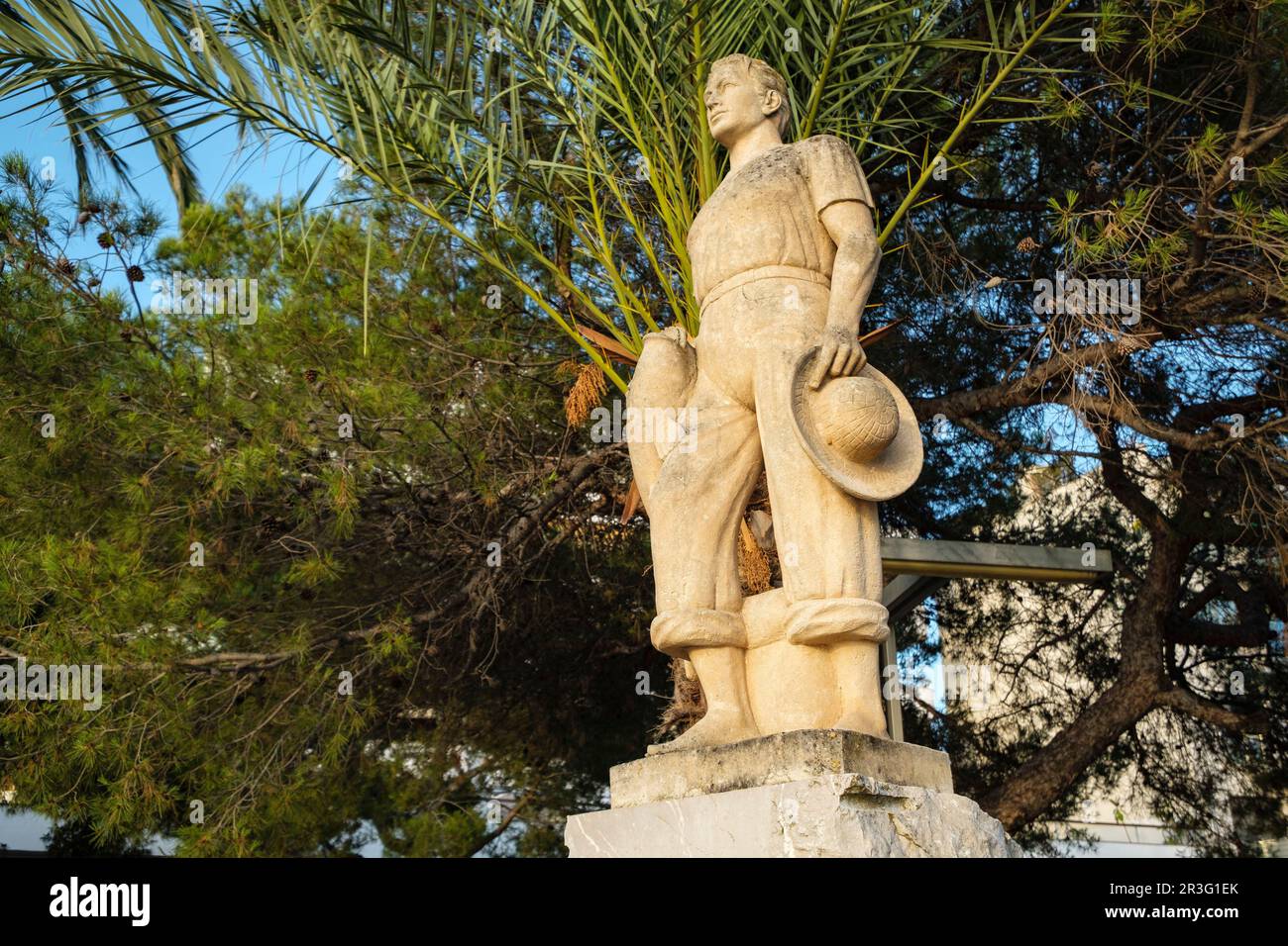 Monumento a los pescadores, , Port d'Alcudia, Majorque, Iles Baléares, Espagne. Banque D'Images