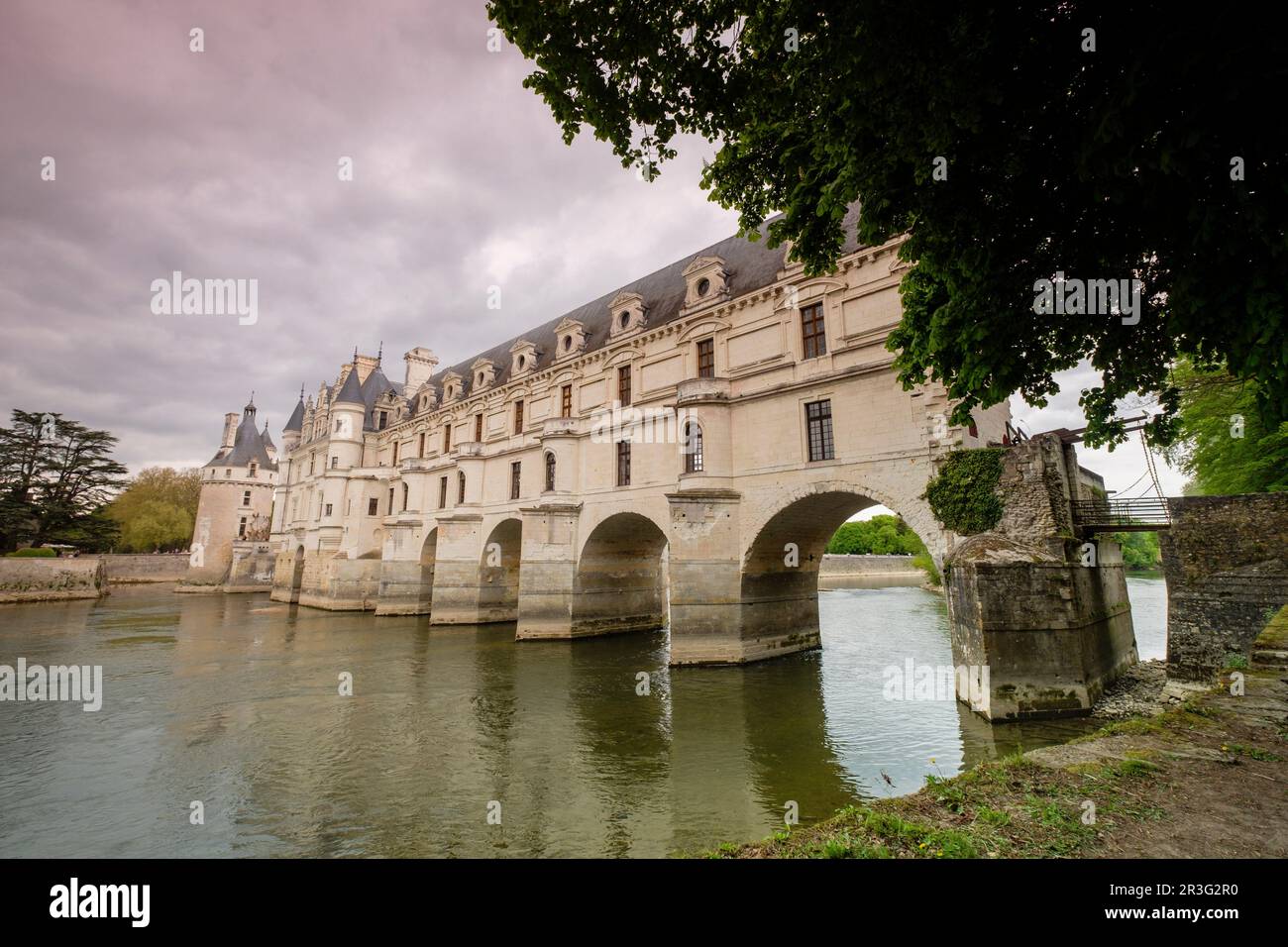 Arcadas del Puente de Diana, le château de Chenonceau, siglo XVI, Chenonceaux, Departamento de Indre y Loira,France,Europe de l'Ouest. Banque D'Images