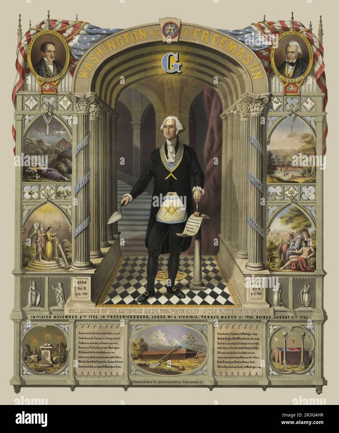 Washington comme un franc-mason, vers 1867. Banque D'Images