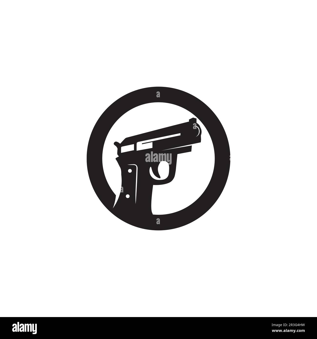 Logo de canon et fusil de sniper de soldat de l'Armée de terre vecteur de tir Design Illustration militaire revolver de tir Illustration de Vecteur