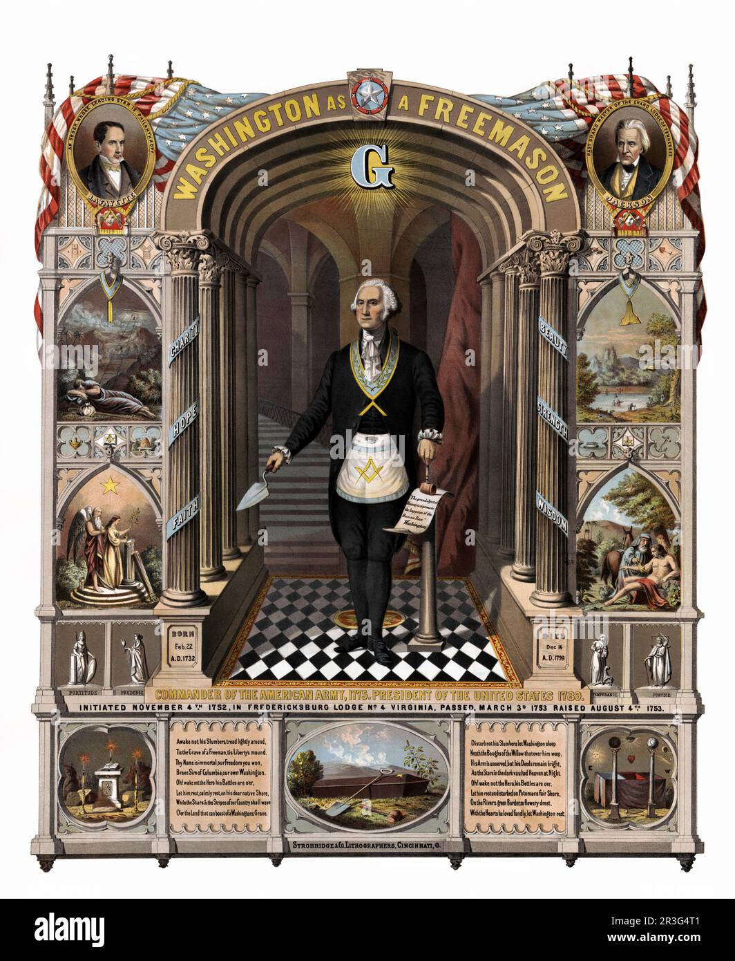 Washington comme un franc-mason, vers 1867. Banque D'Images