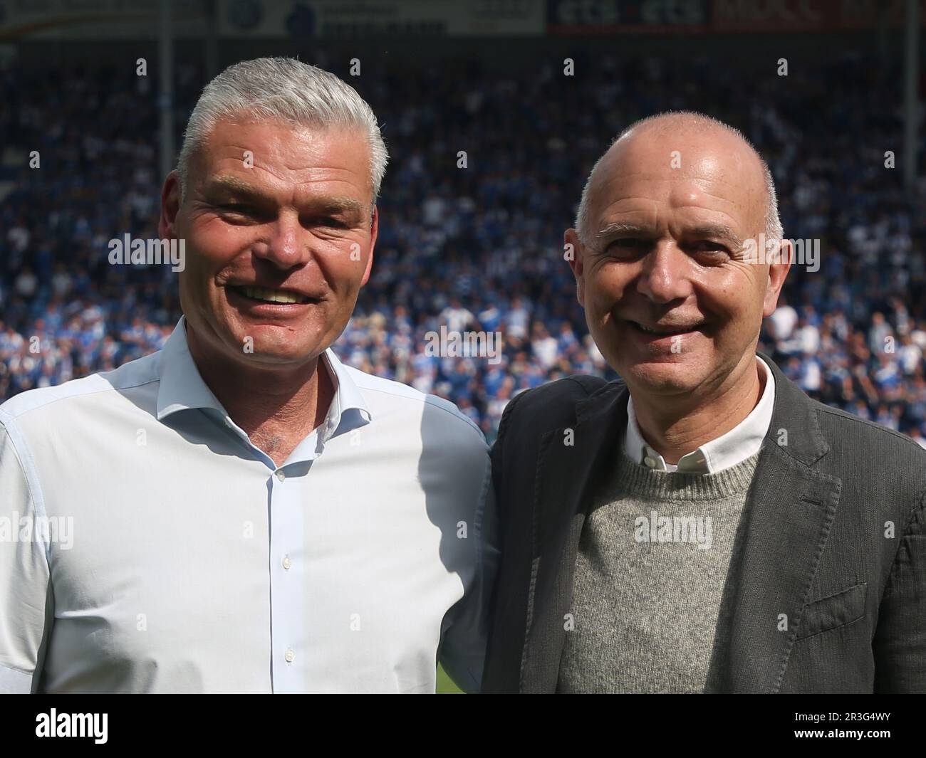 Holger Stahlknecht, président de la FSA, et Bernd Neuendorf, président de la DFB 3.saison de football de la Ligue 2021-2022 37.match 1. FC Magdebur Banque D'Images
