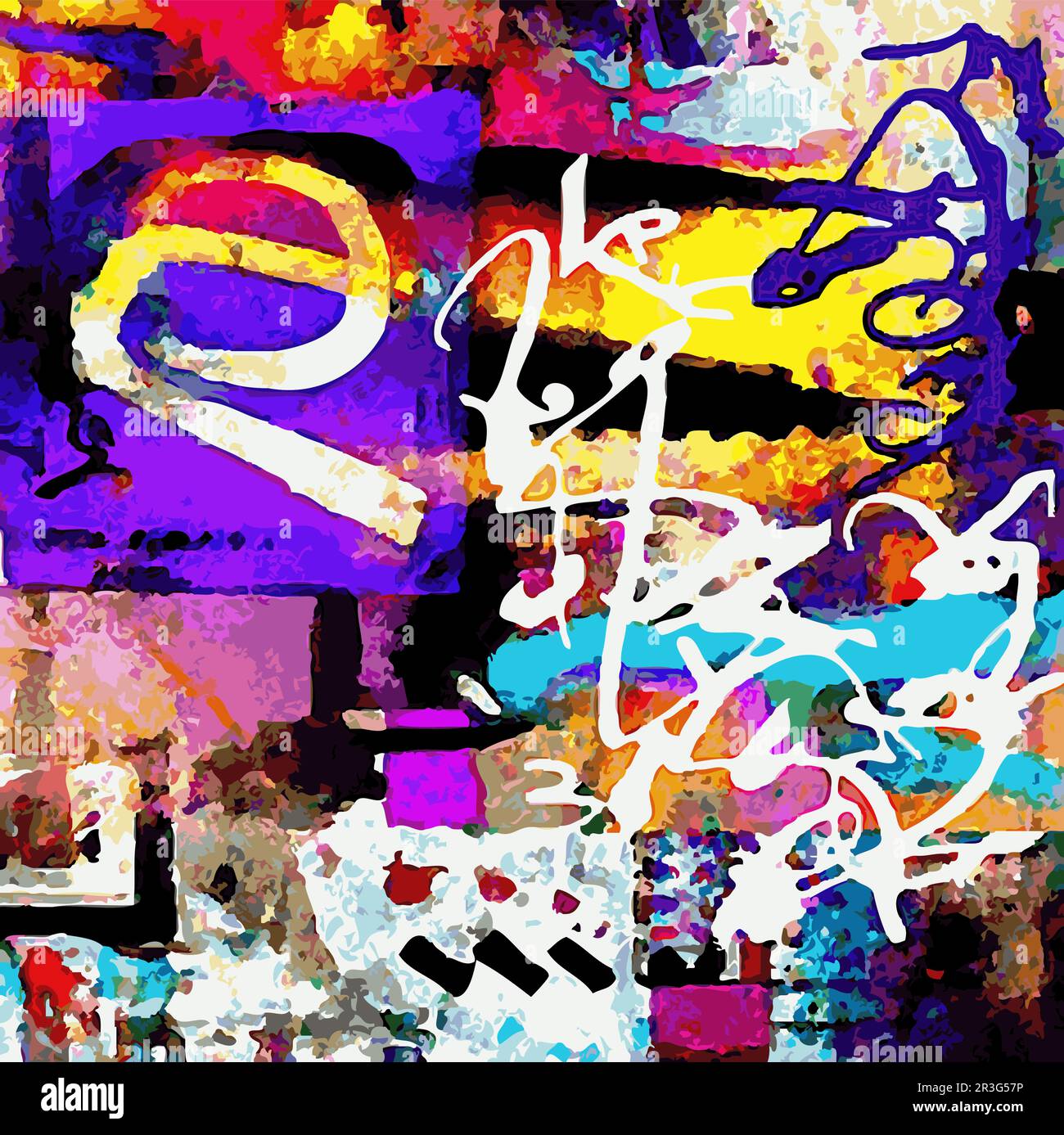 Illustration vectorielle Résumé réseau conception complexe Collage Splash plusieurs couleurs peinture moderne Illustration de Vecteur