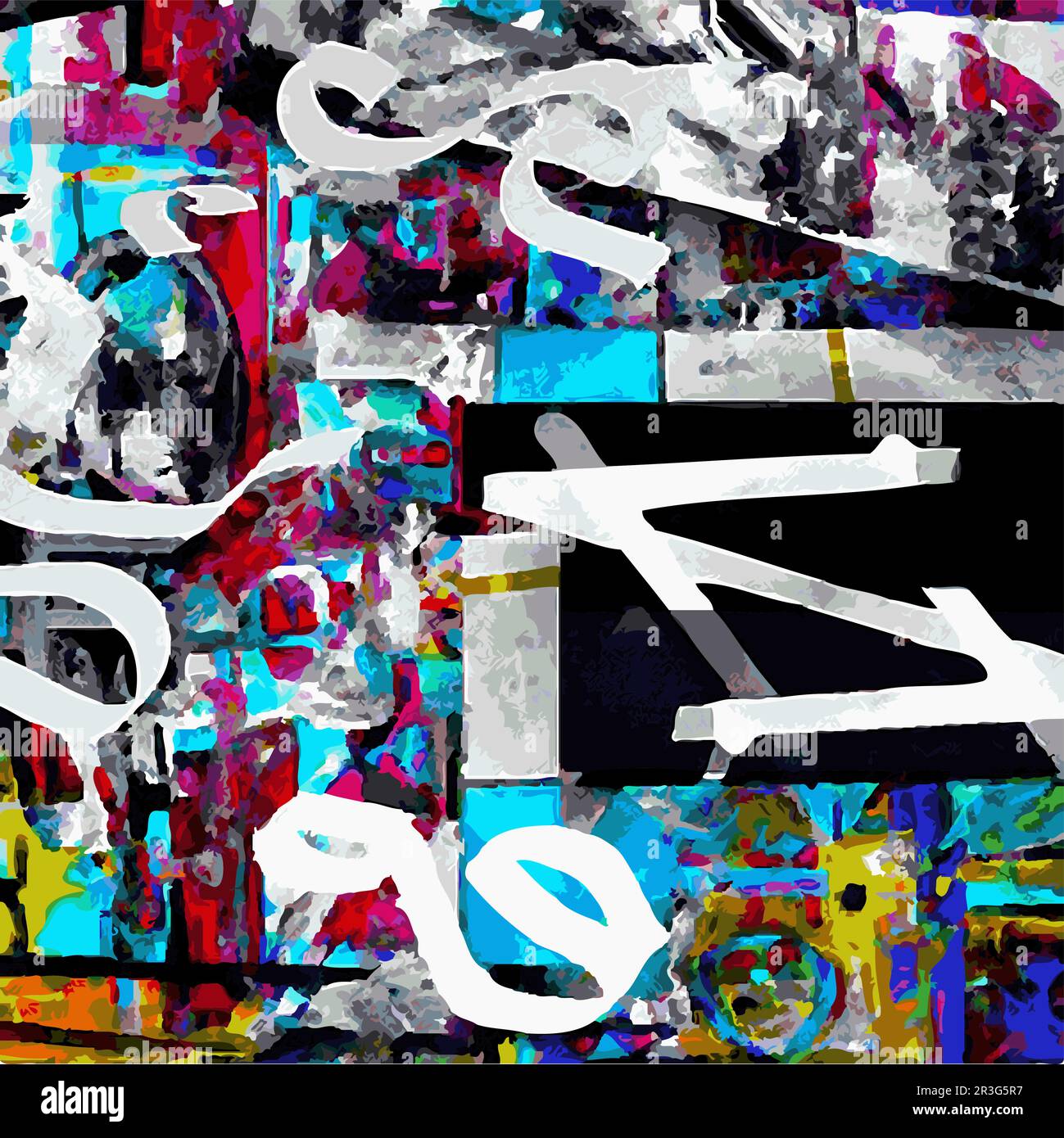 Illustration vectorielle Résumé réseau conception complexe Collage Splash plusieurs couleurs peinture moderne Illustration de Vecteur