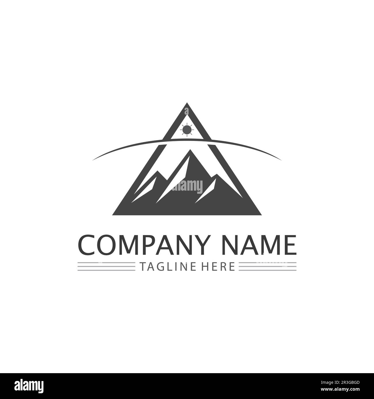 Logo d'icône de montagne et modèle d'iceberg conception d'illustration vectorielle Illustration de Vecteur
