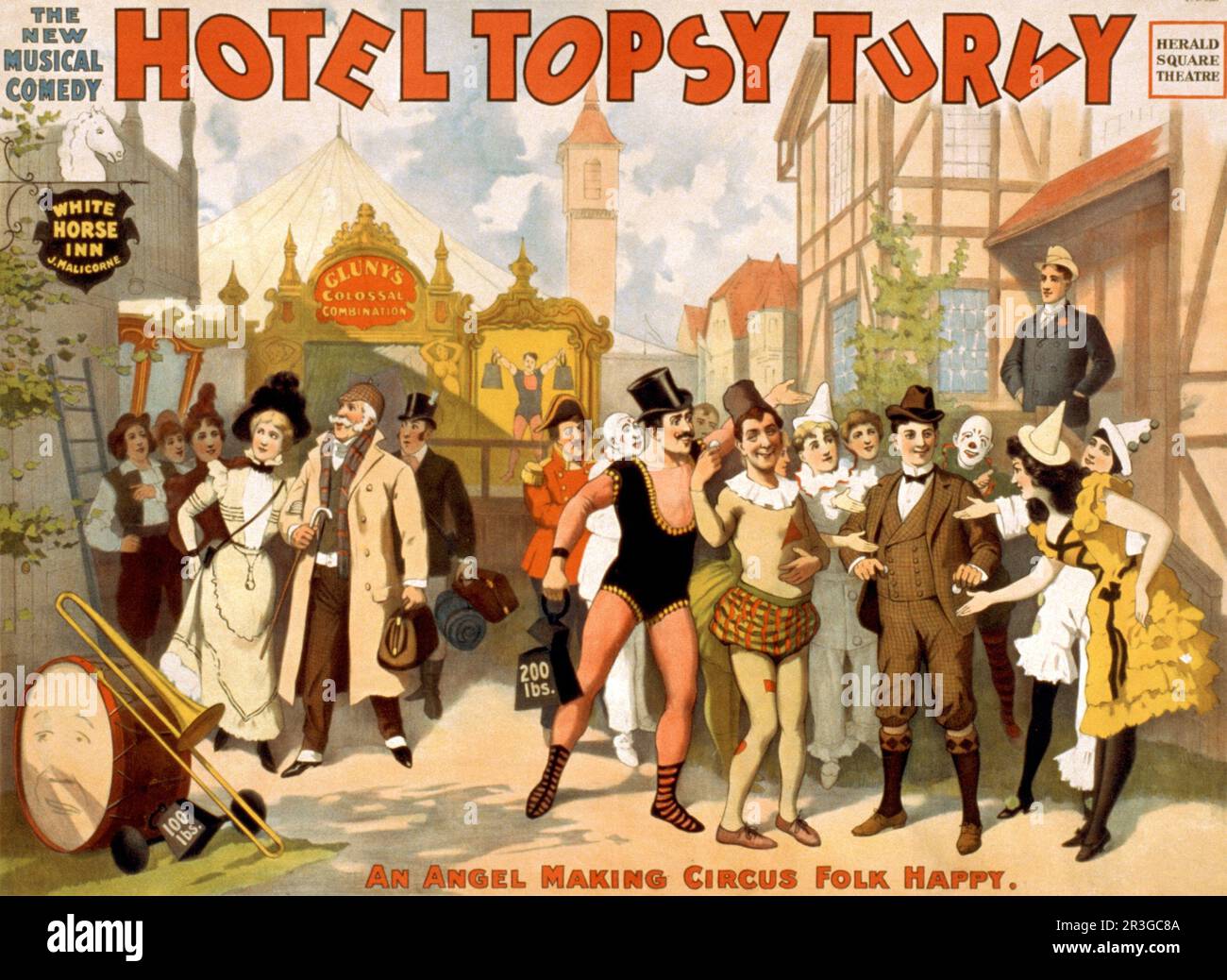 La nouvelle comédie musicale, Hotel Topsy Turvy, vers 1899. Banque D'Images