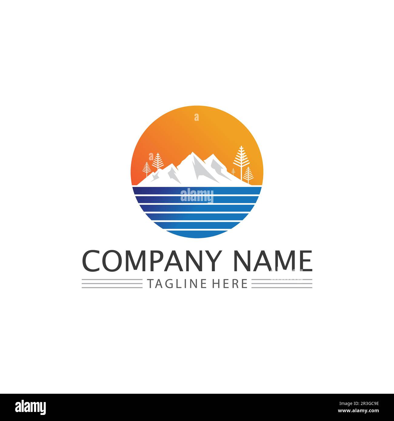 Logo d'icône de montagne et modèle d'iceberg conception d'illustration vectorielle Illustration de Vecteur