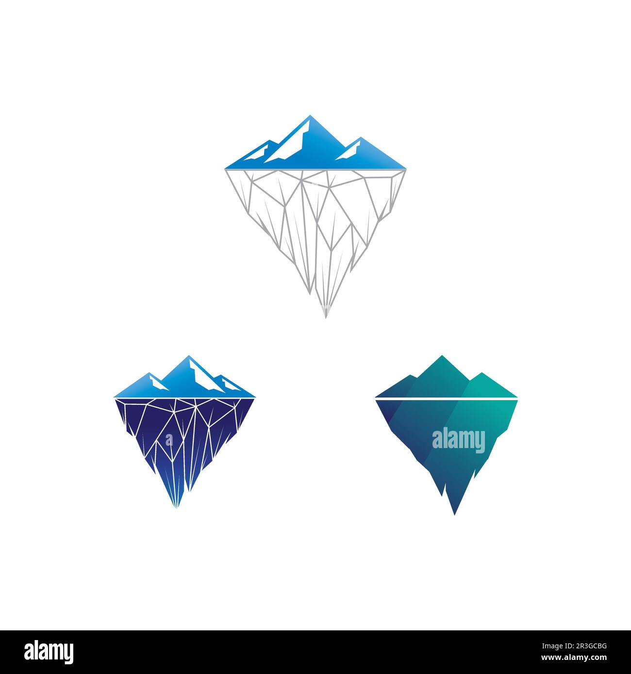 Logo d'icône de montagne et modèle d'iceberg conception d'illustration vectorielle Illustration de Vecteur