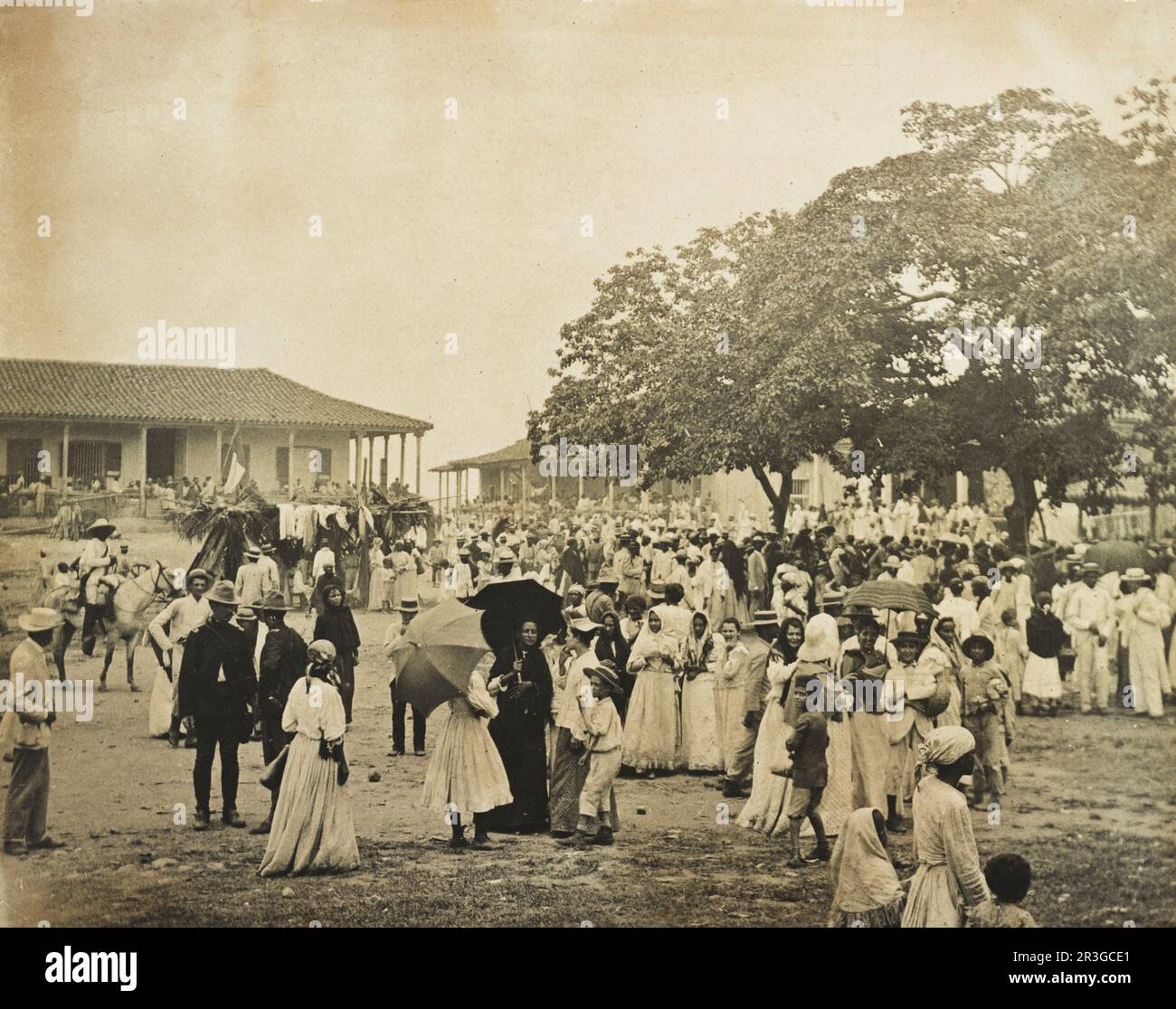 Santiago réfugiés à El Caney, Cuba, 1898. Banque D'Images