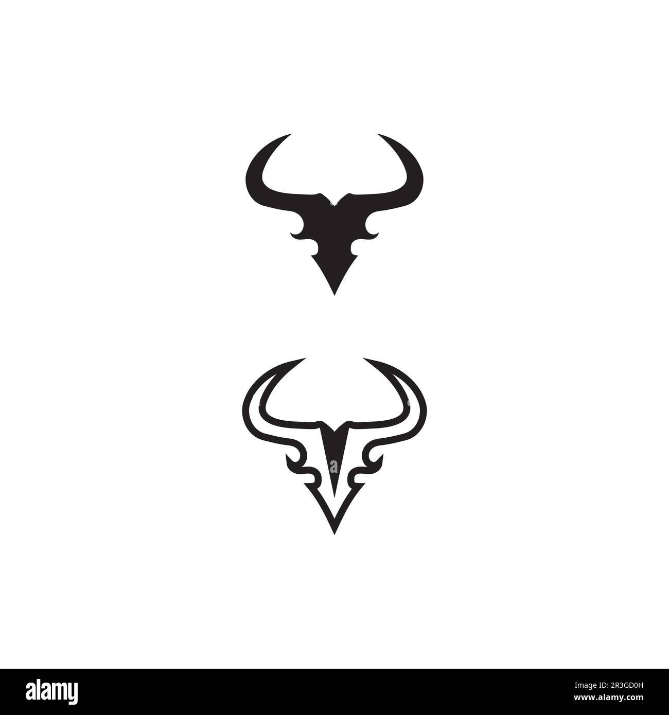 Application de symboles et logo Bul Horn et Buffalo Illustration de Vecteur