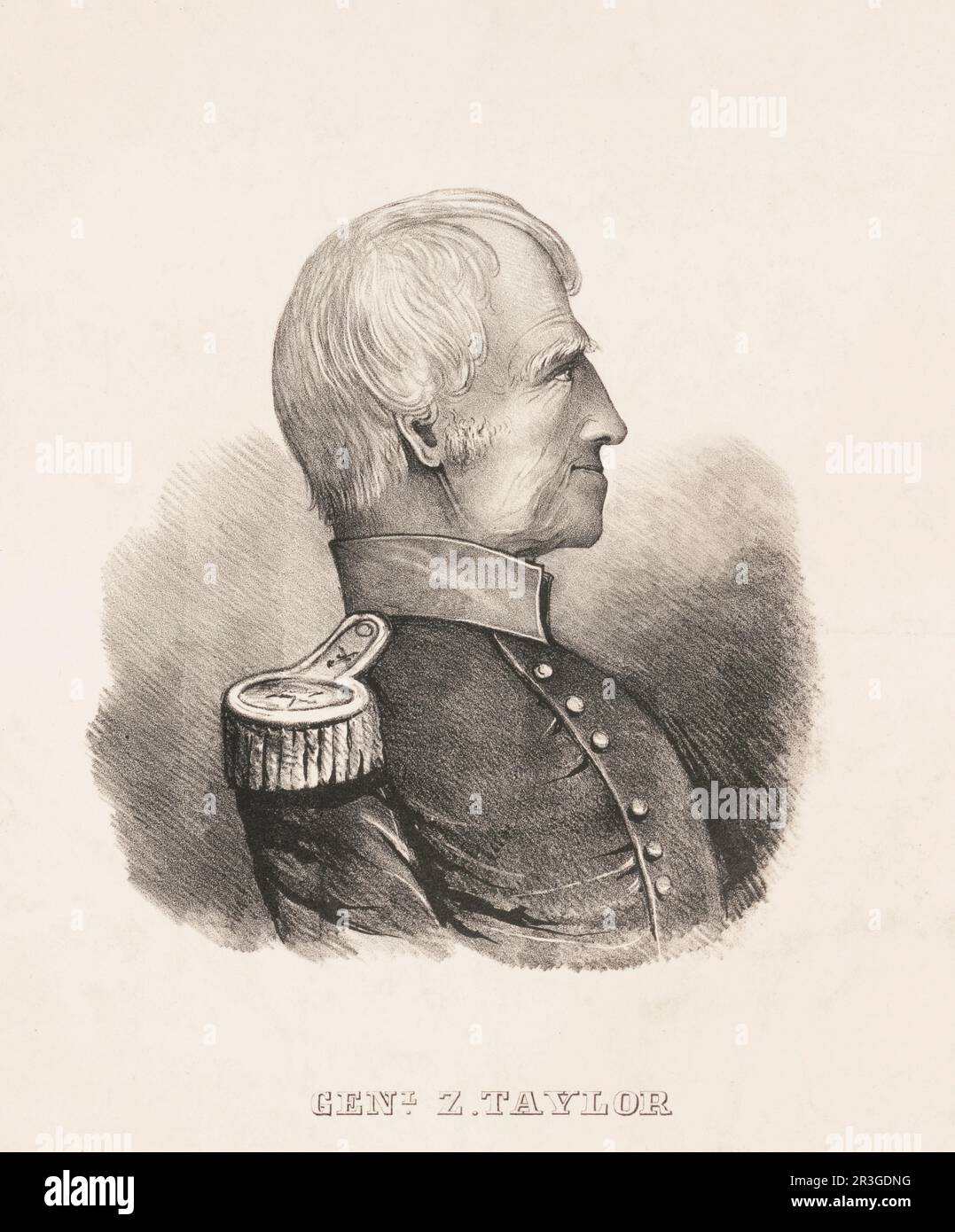 Portrait du général Zachary Taylor, officier des États-Unis L'armée pendant la guerre mexicaine américaine. Banque D'Images