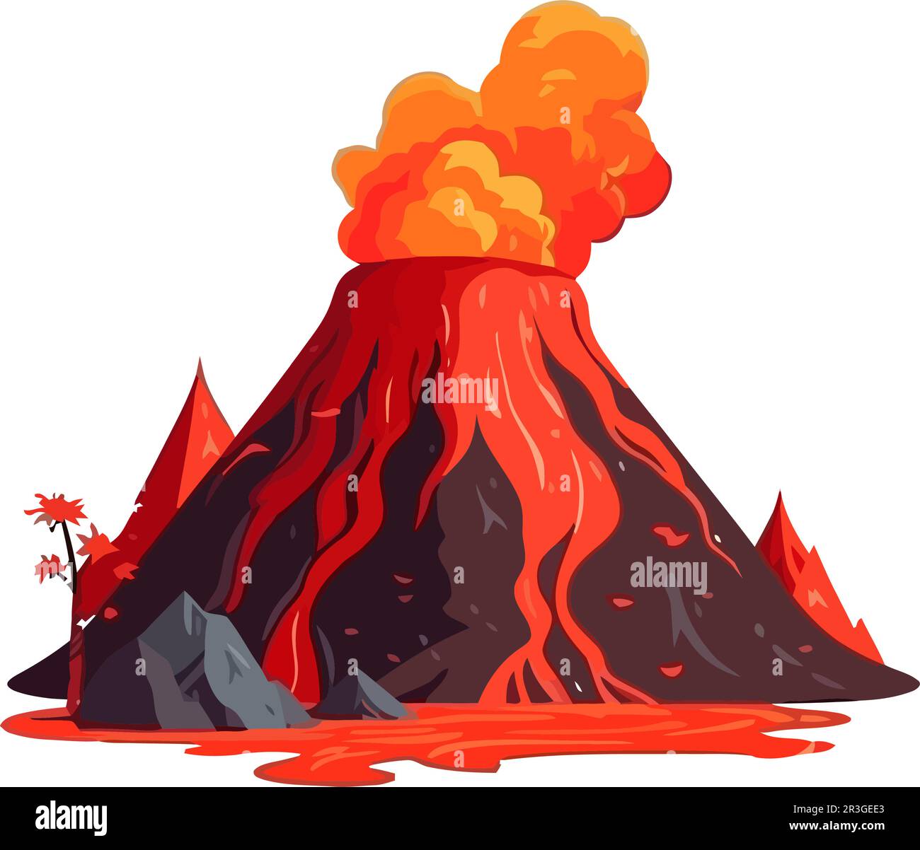 icône volcan éruption fumeur Illustration de Vecteur