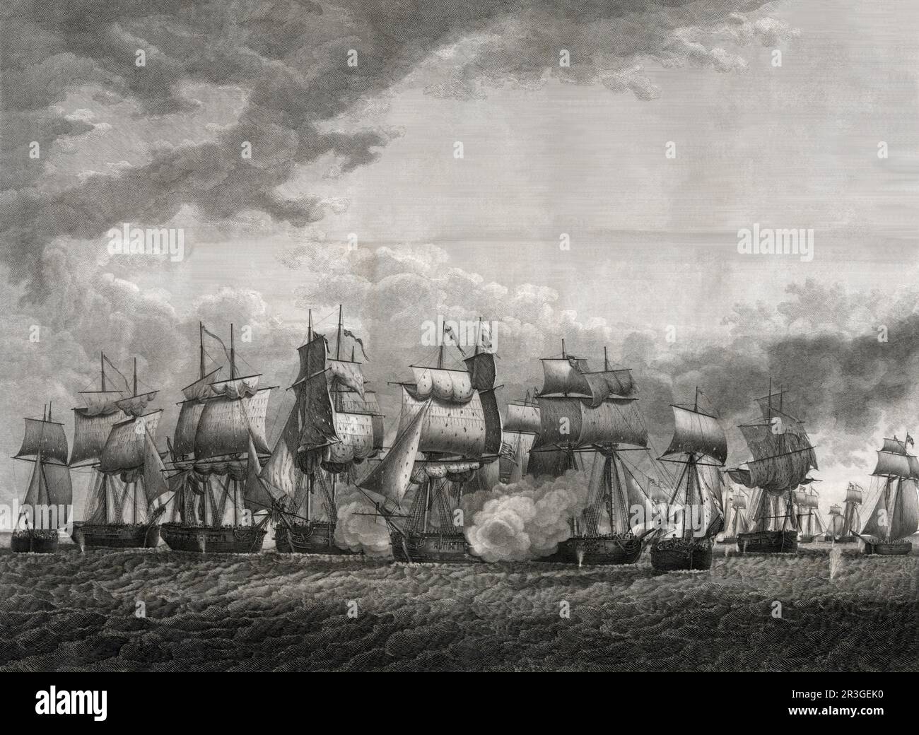 10 septembre 1813 - des cutleships américains et britanniques dans des quartiers proches sur le lac Érié se sont engagés dans la bataille. Banque D'Images