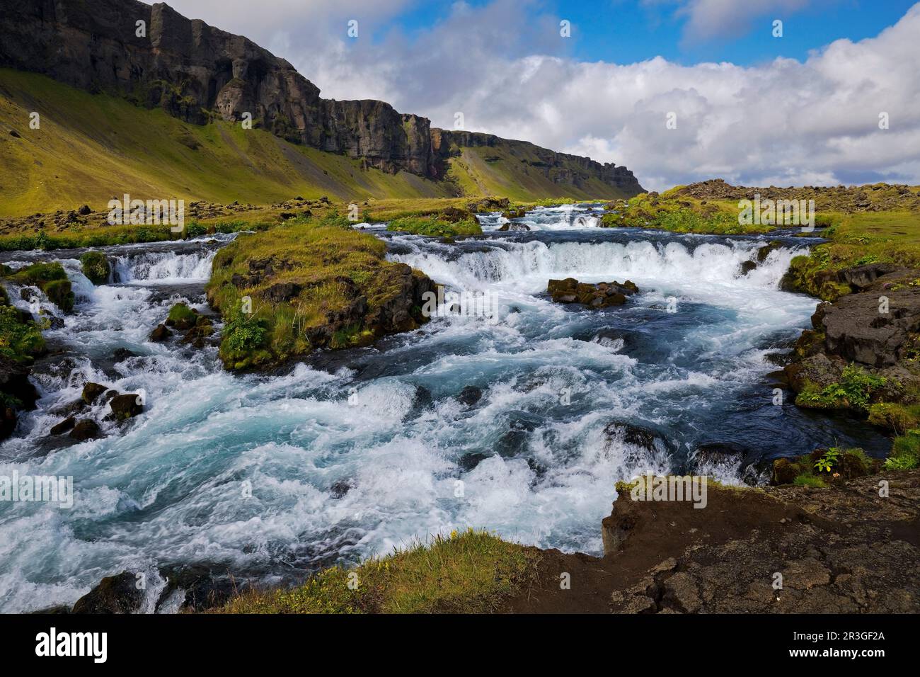 La cascade de Fossalar, Islande, Europe Banque D'Images