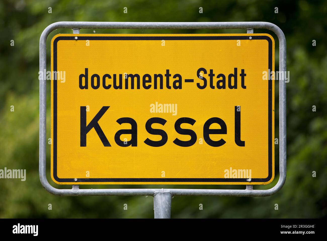 Panneau d'entrée documenta ville de Kassel, Hesse, Allemagne, Europe Banque D'Images