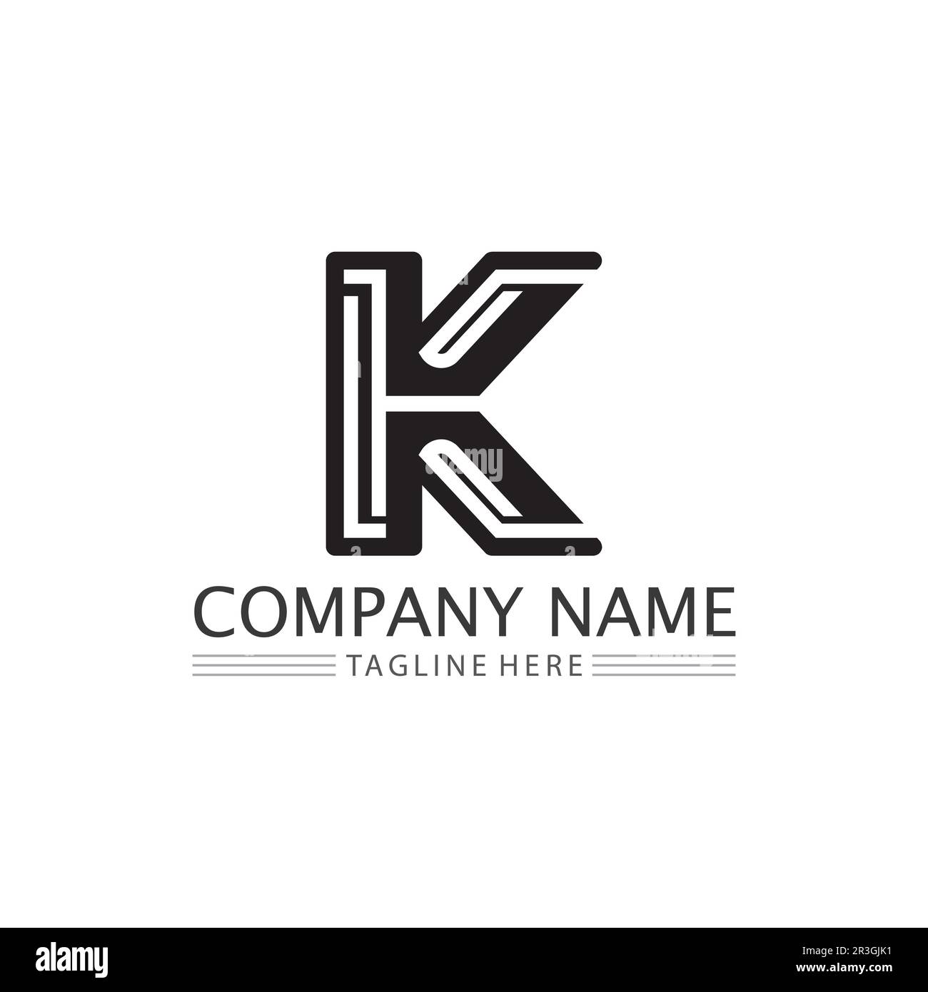 K logo design K lettre font concept Business logo Vector et design entreprise initiale Illustration de Vecteur