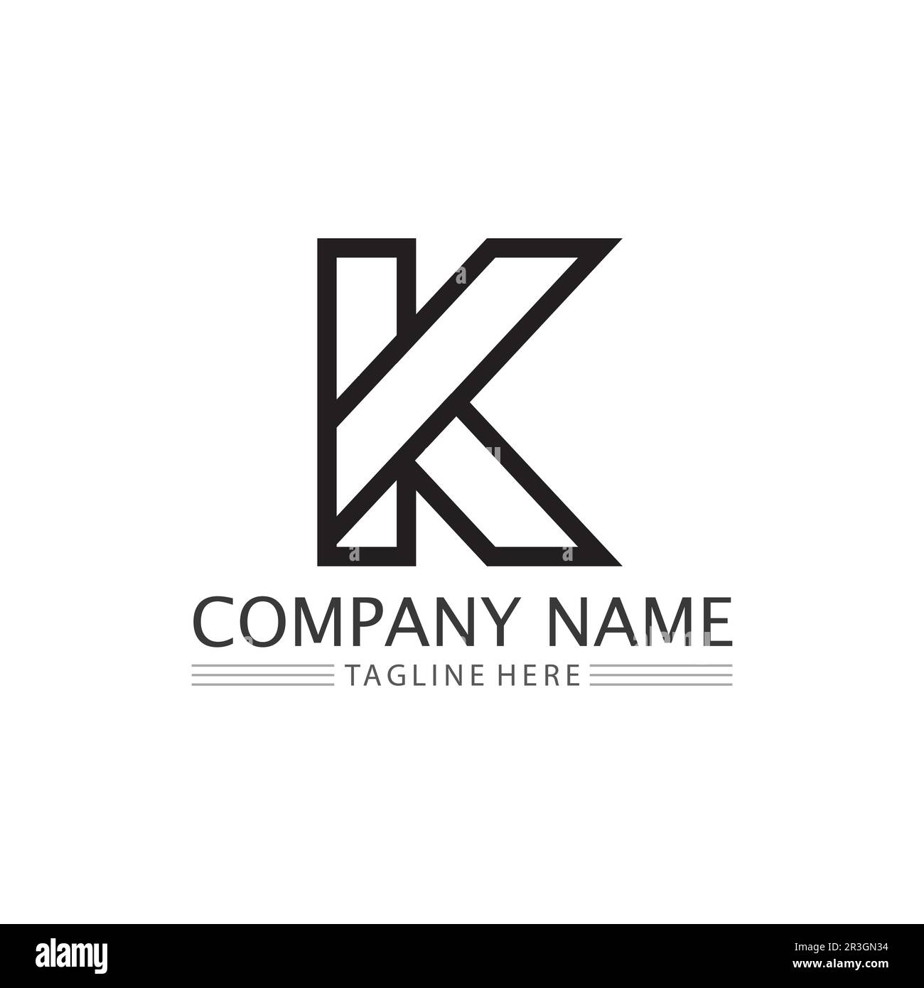 K logo design K lettre font concept Business logo Vector et design entreprise initiale Illustration de Vecteur