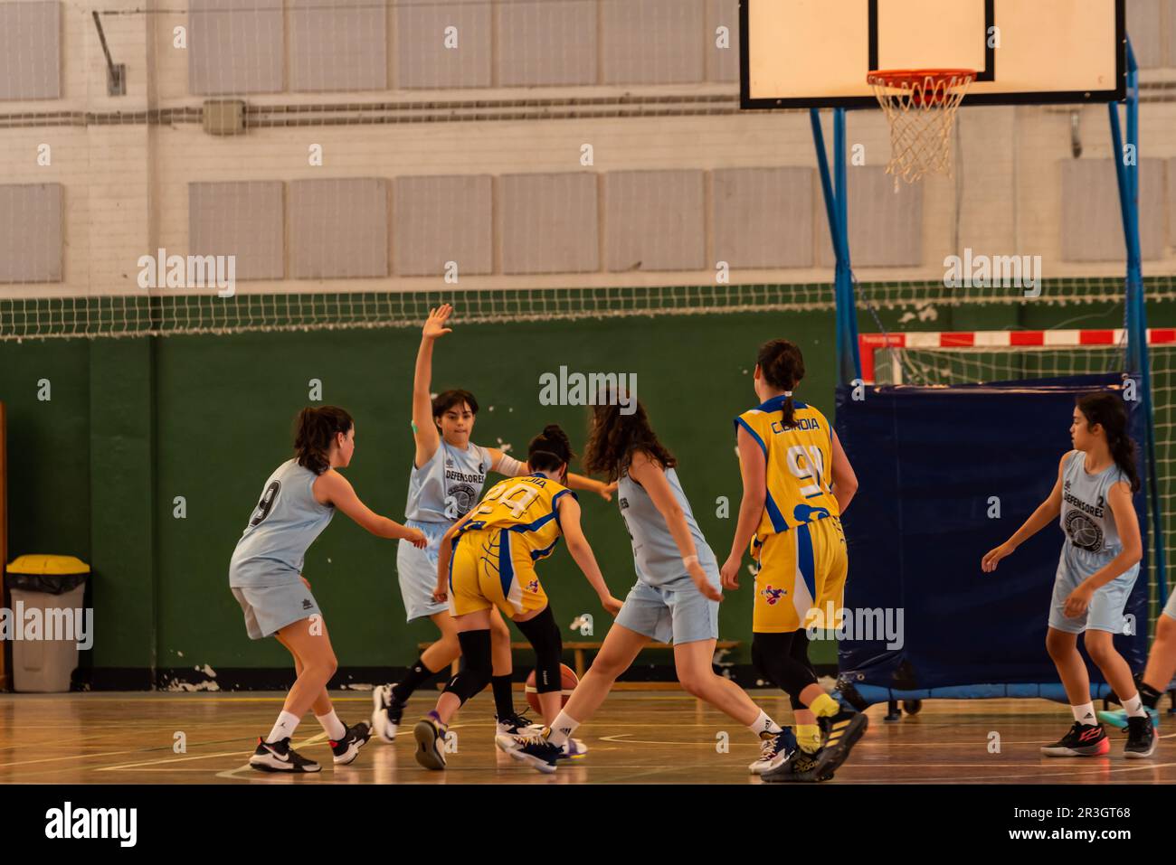 Cangas, Espagne. 23 mai 2023.match entre Defensoras del Morrazo vs CB Noia. phase de promotion à l'infantile femelle de première division. groupe sud. Credit: Xan Gasalla / Alamy Live News Banque D'Images