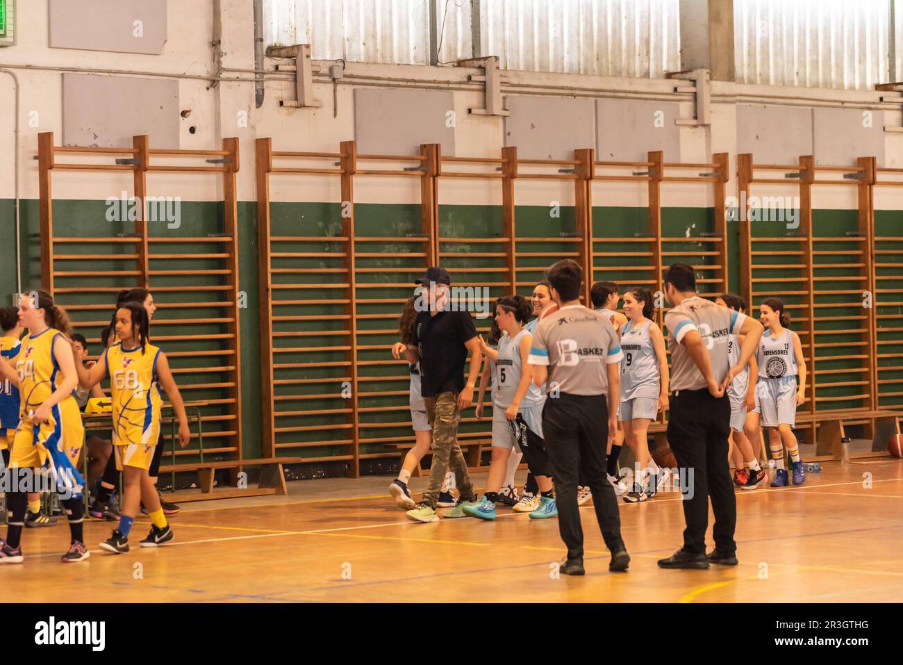 Cangas, Espagne. 23 mai 2023.match entre Defensoras del Morrazo vs CB Noia. phase de promotion à l'infantile femelle de première division. groupe sud. Credit: Xan Gasalla / Alamy Live News Banque D'Images