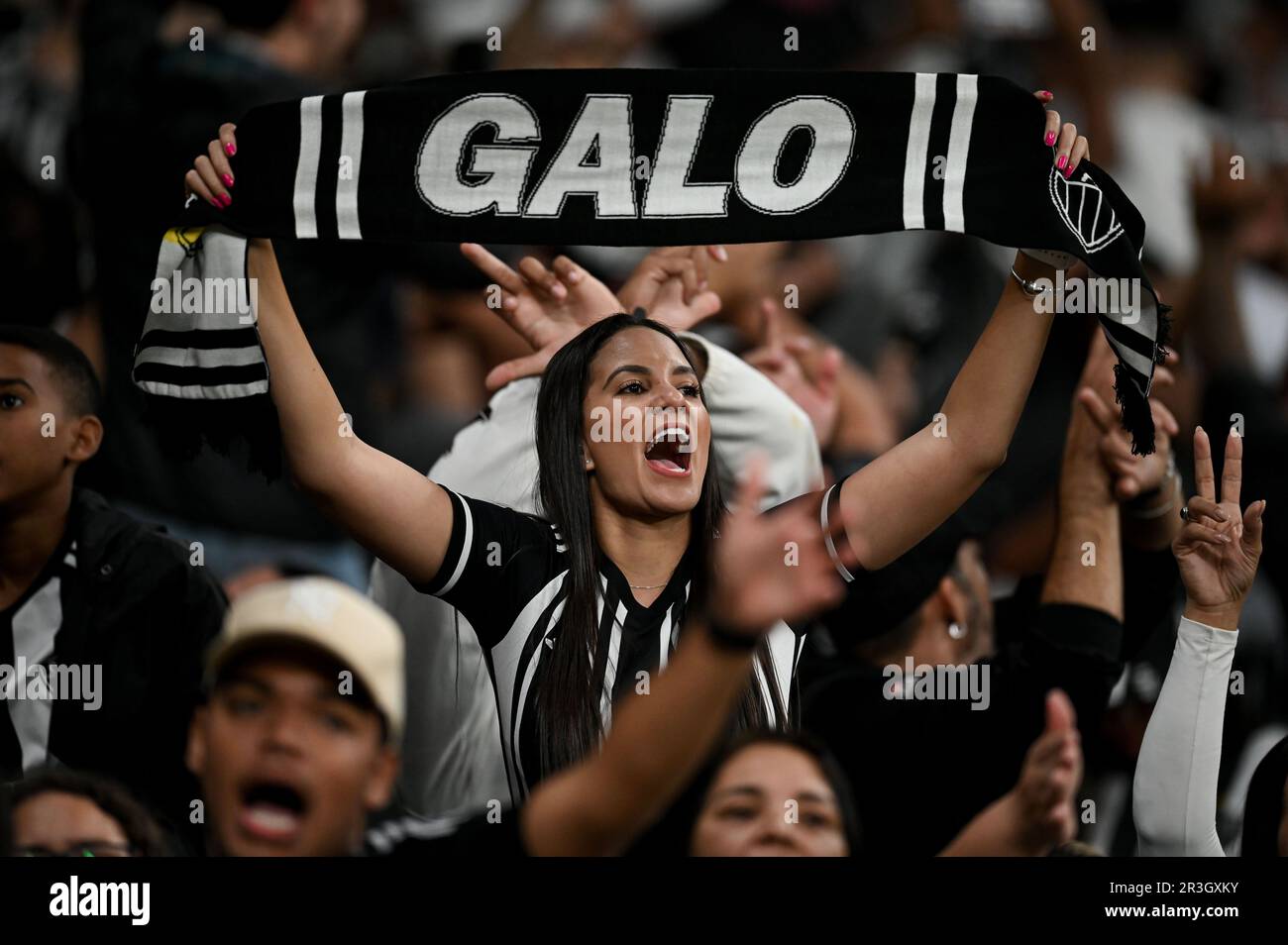 Belo Horizonte, Brésil. 24th mai 2023. Atletico Mineiro fan, pendant le match entre Atletico Mineiro et Athletico Paranaense, pour la ronde 4th du groupe G des 2023 Copa Libertadores, à Estadio do Mineirao, ce mardi 23. 30761 (Gledston Tavares/SPP) crédit: SPP Sport Press photo. /Alamy Live News Banque D'Images