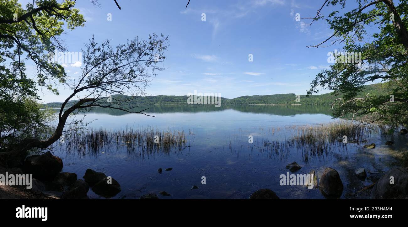 Panorama du lac Laacher Banque D'Images