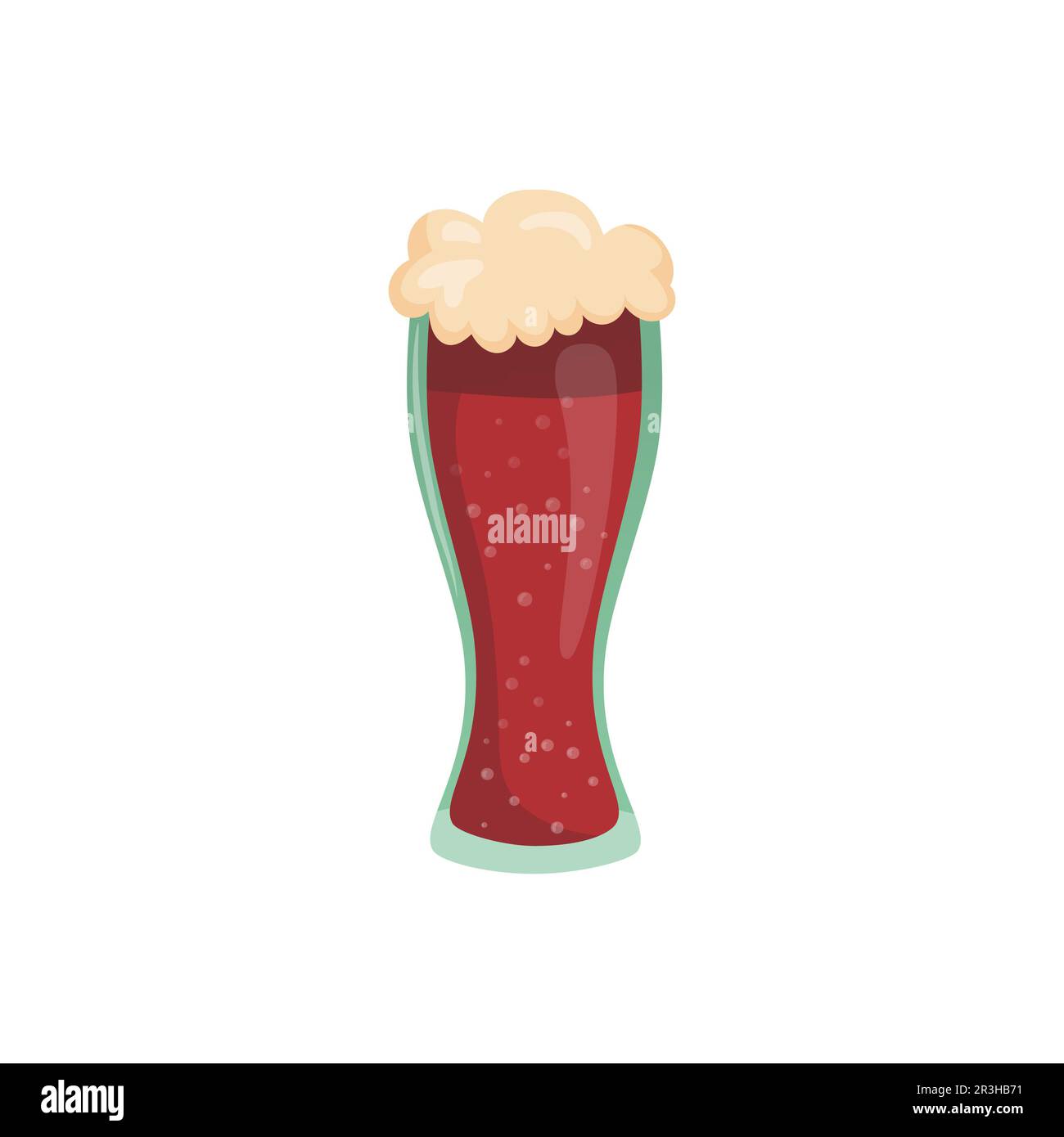 Verre de bière fraîche et foncée mousseuse - Vector Banque D'Images