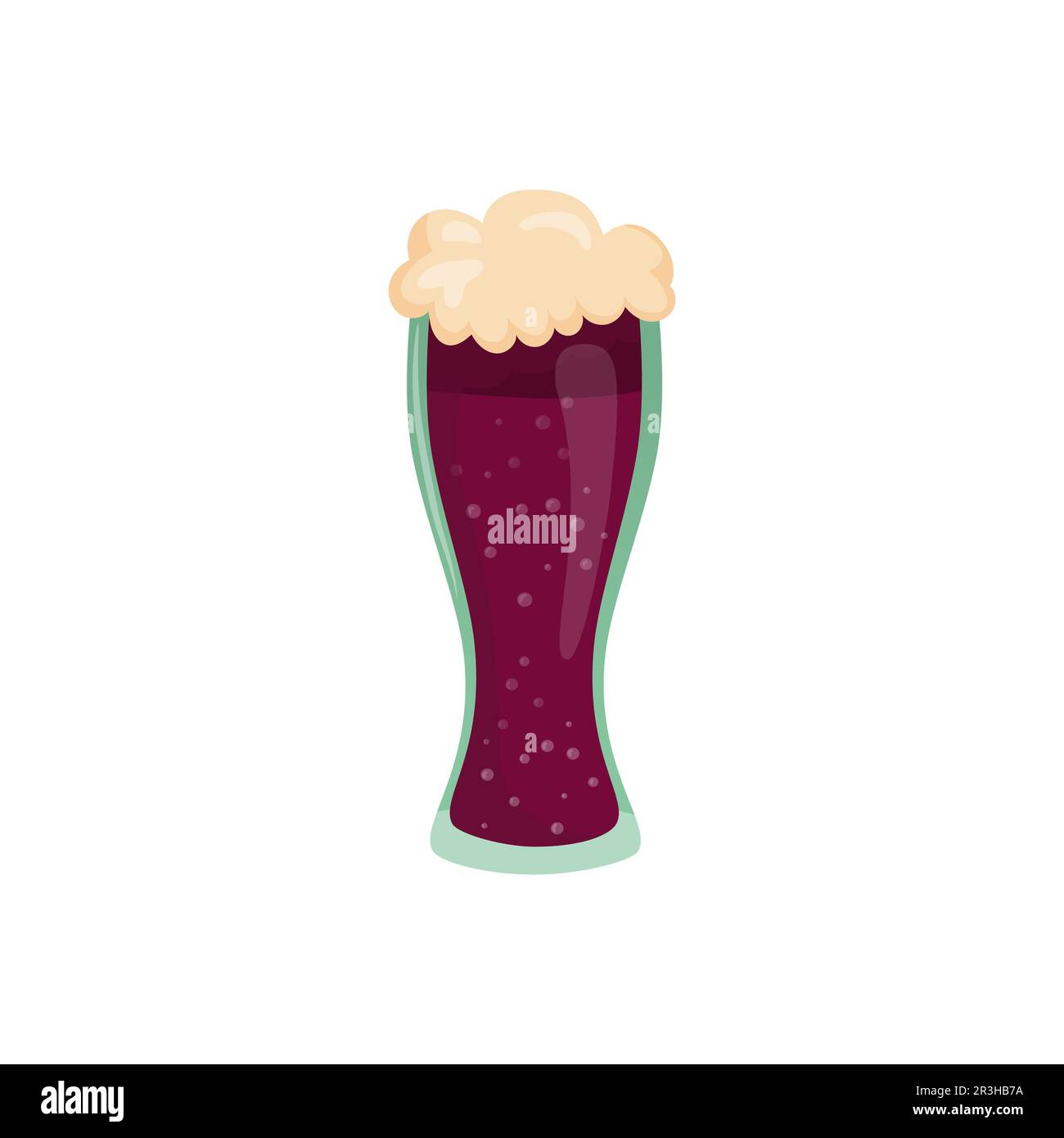 Verre de bière fraîche et foncée mousseuse - Vector Banque D'Images