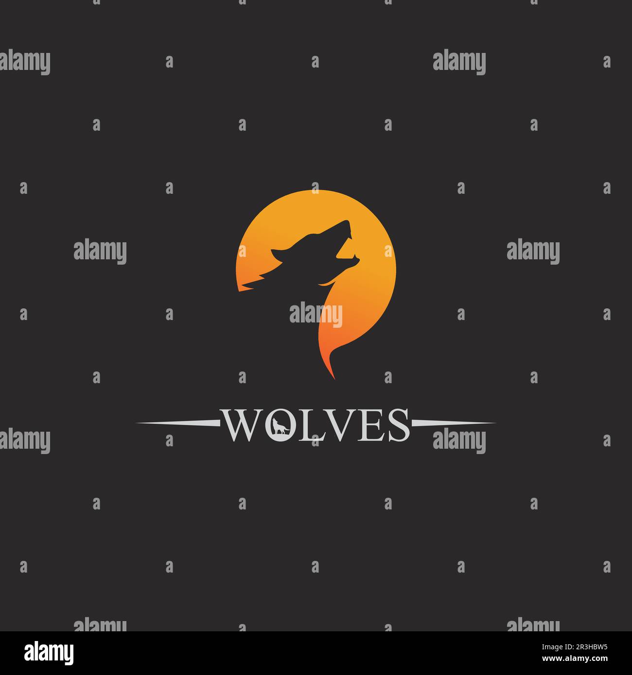 logo loups, renard, tête de loup, vetor animal et logo design chien sanglier illustration, résumé pour le jeu logo symbole tête animal Illustration de Vecteur