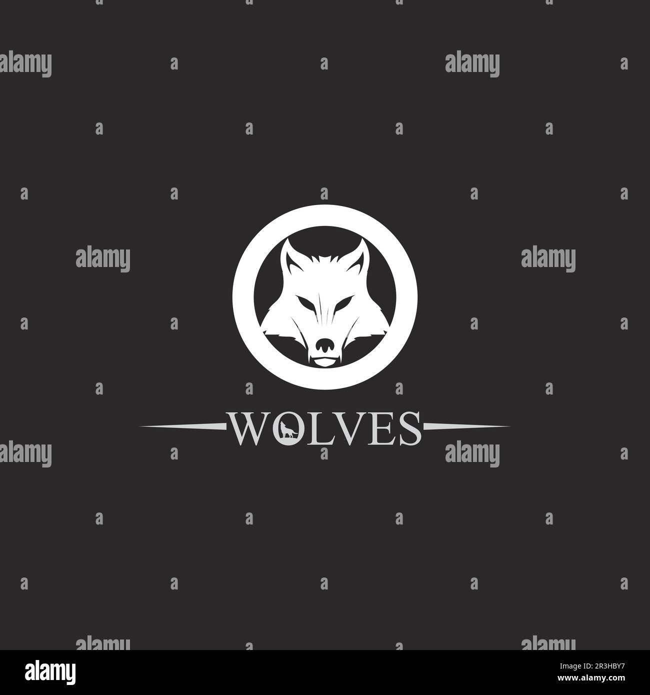 logo loups, renard, tête de loup, vetor animal et logo design chien sanglier illustration, résumé pour le jeu logo symbole tête animal Illustration de Vecteur