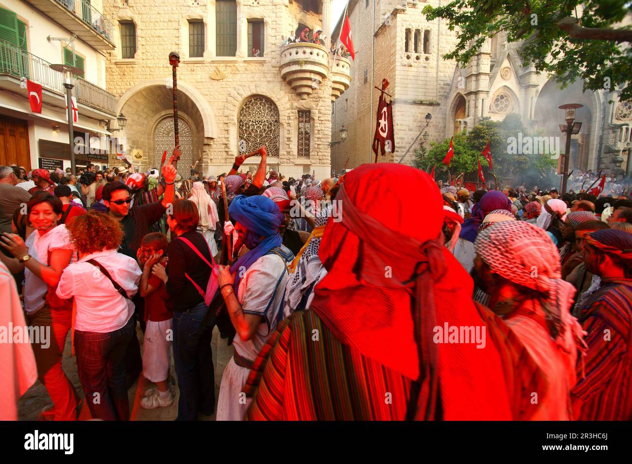 Moros y Cristianos, 'Es Firó'. Soller.Sierra de Tramuntana.Mallorca.Baleares.España. Banque D'Images