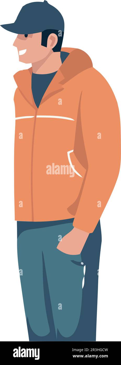 Un homme portant une veste debout Illustration de Vecteur