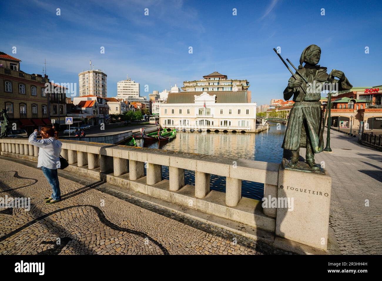 Edificio de la antigua capitania del Puerto, canal n'Cojo, Aveiro, Beira Litoral, Portugal, Europa. Banque D'Images