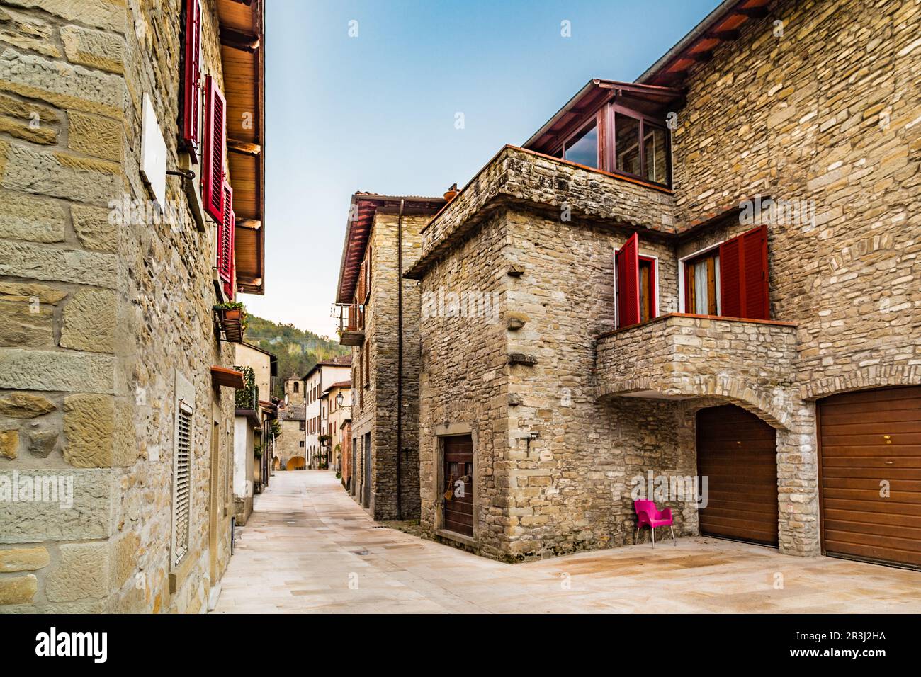 Ruelles de village de montagne en Toscane Banque D'Images
