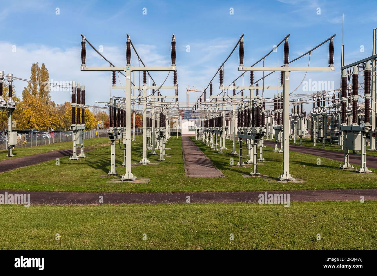 Poste électrique haute tension Banque D'Images