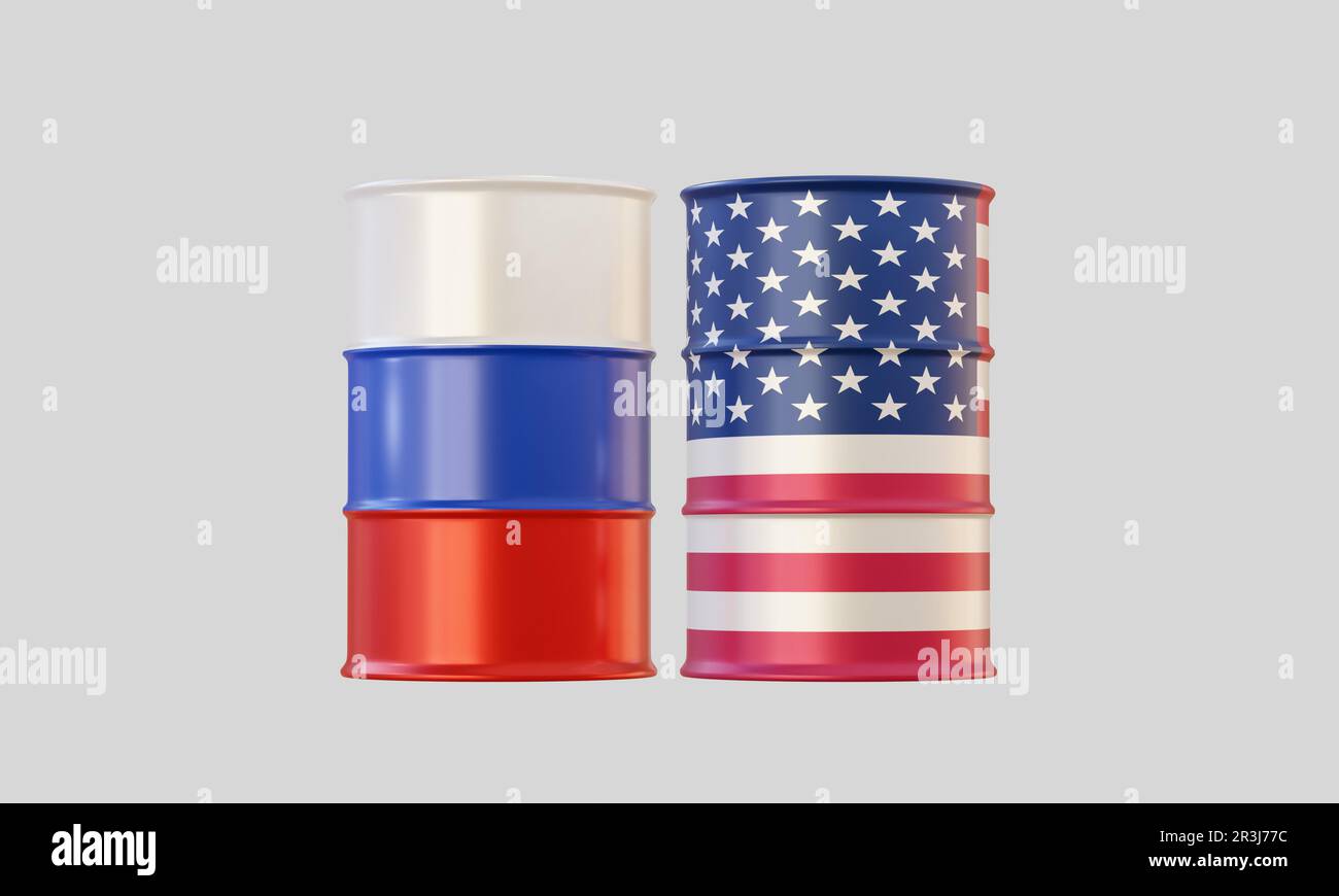 Baril de pétrole en drapeau pour l'énergie et le concept politique Banque D'Images